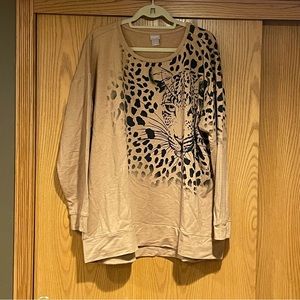 Chico’s Zenergy Leopard Shirt, Sz Chico’s 4 (US 20/22)